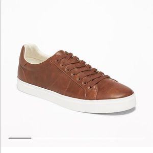 Faux leather sneakers